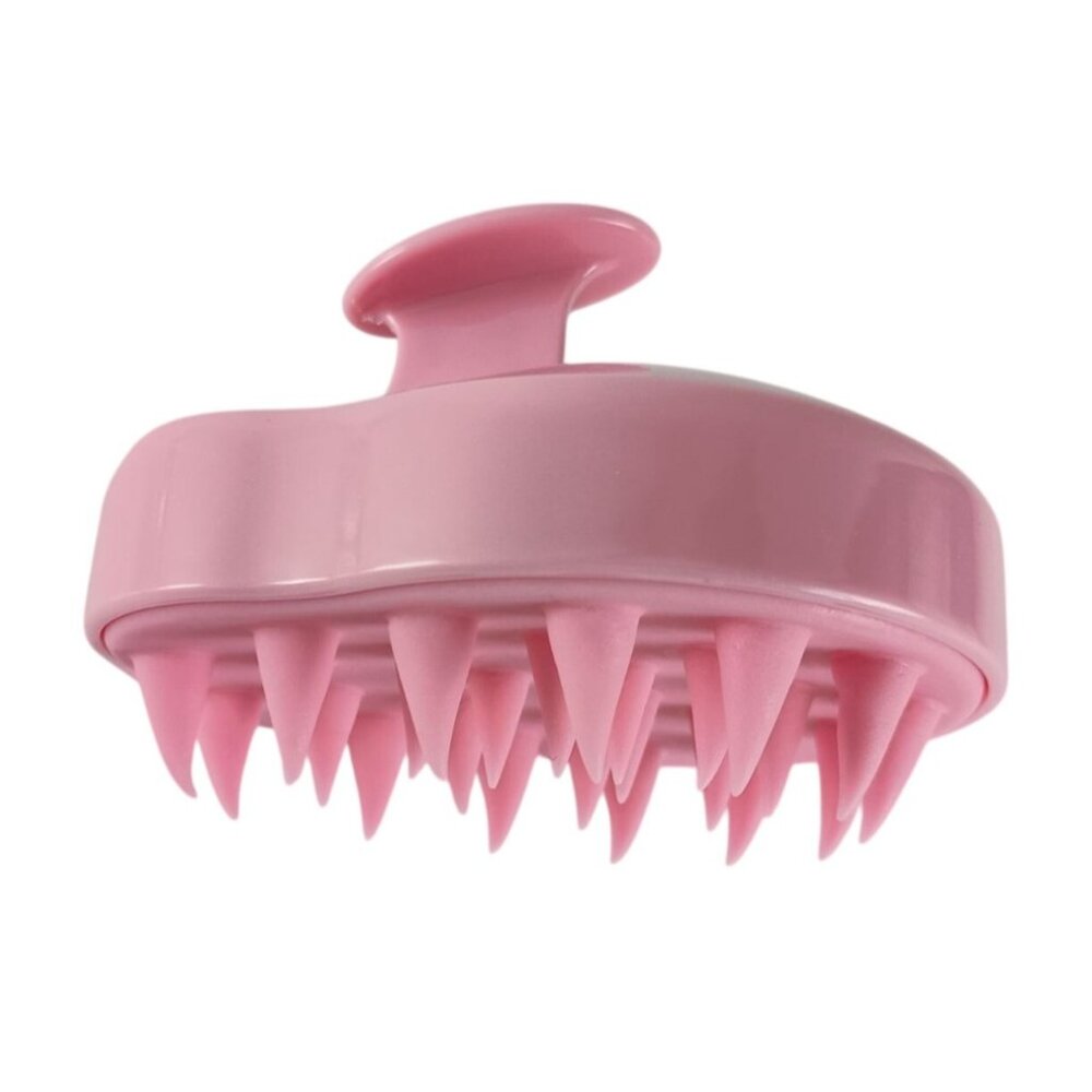 Pink Palm Brush Massager Hair Scalp Comb Shampoo Brush New